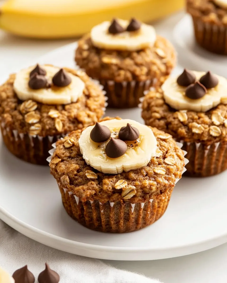 Easy Healthy Banana Baked Oatmeal Muffins photo