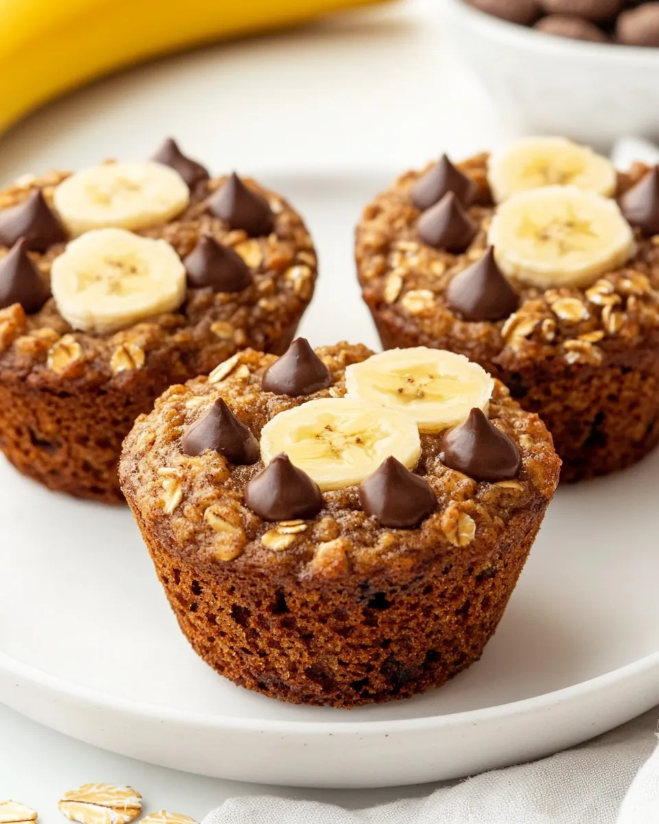 Delicious Healthy Banana Baked Oatmeal Muffins image