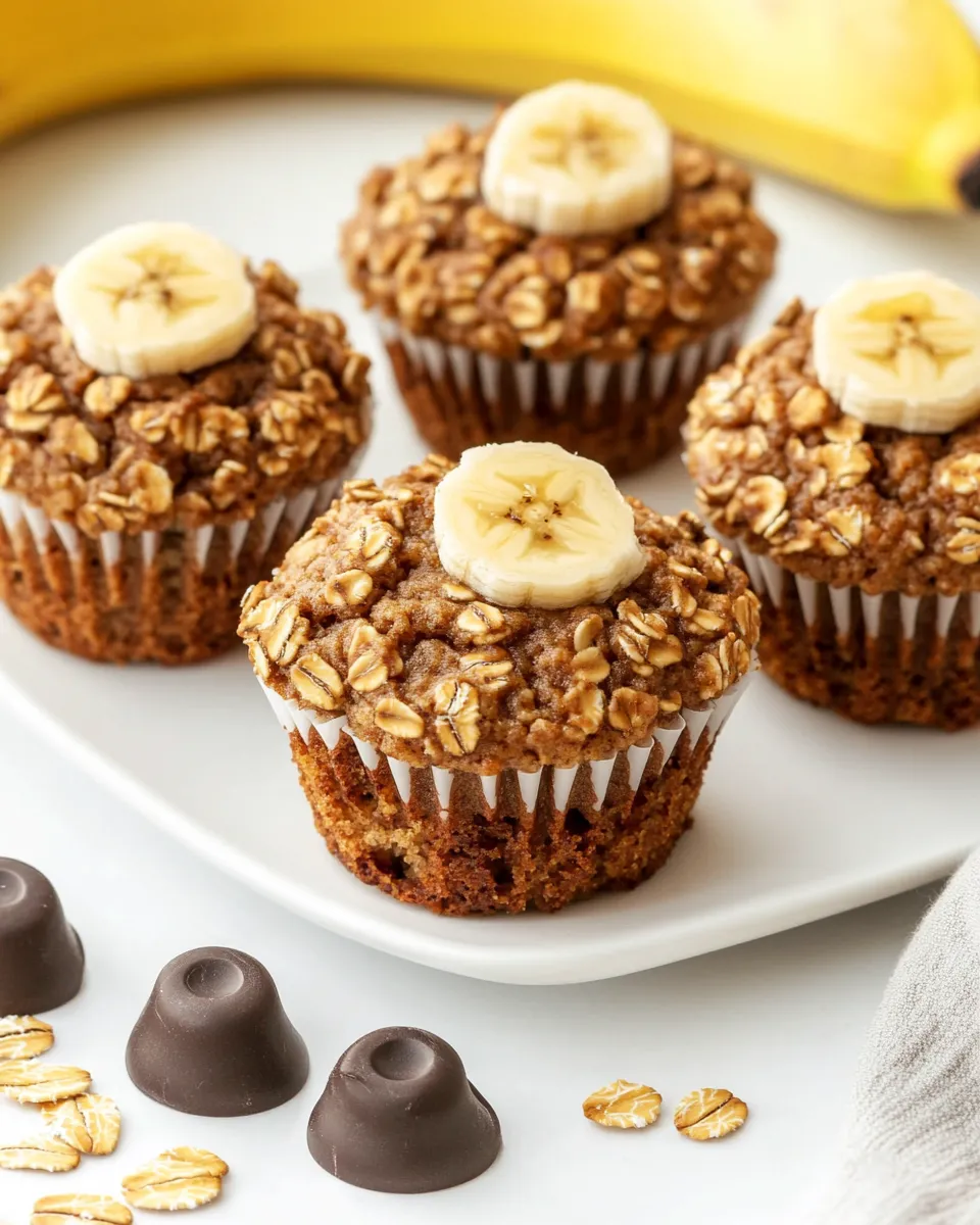 Quick Healthy Banana Baked Oatmeal Muffins recipe photo