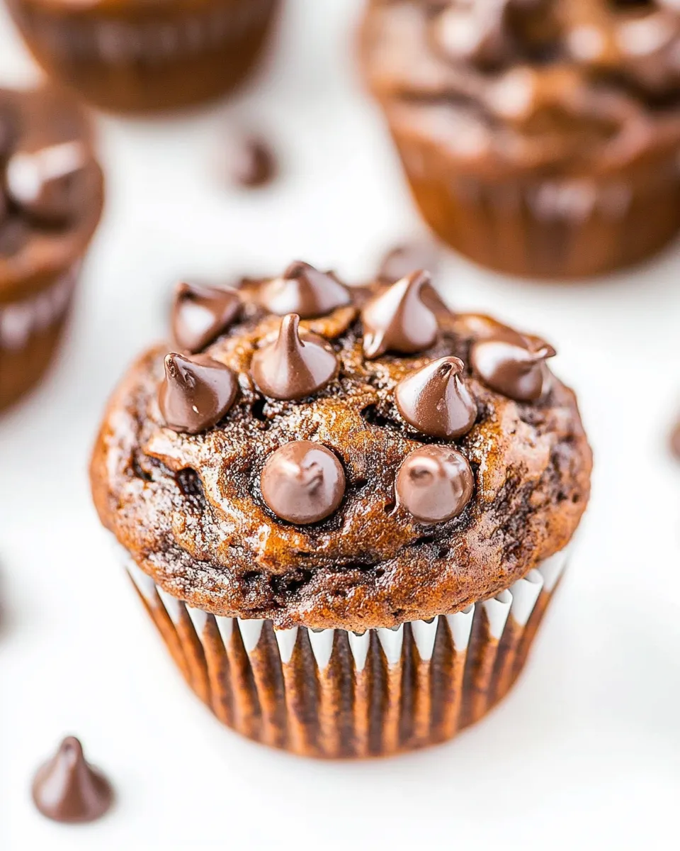 Best Healthy Double Chocolate Banana Muffins shot