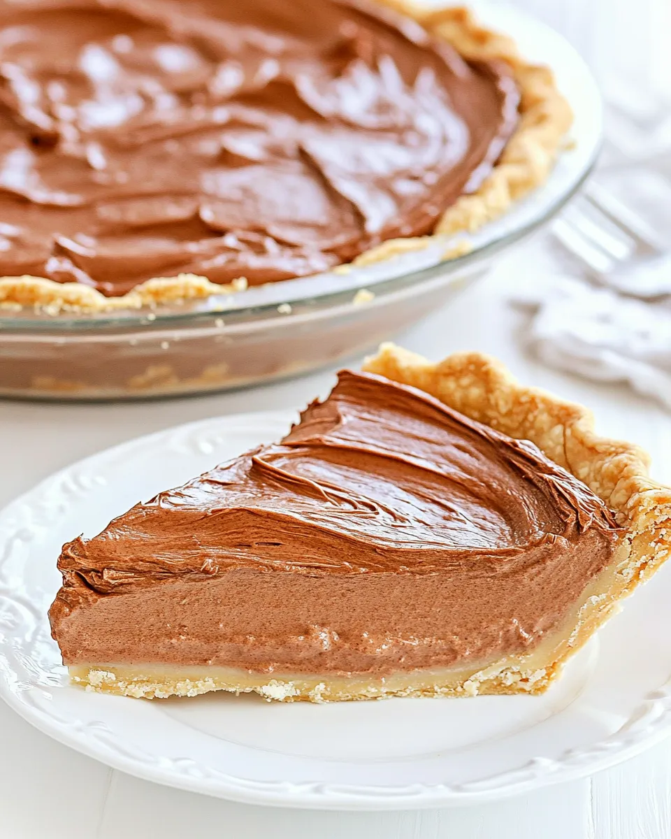 Tasty Homemade Chocolate Cream Pie image