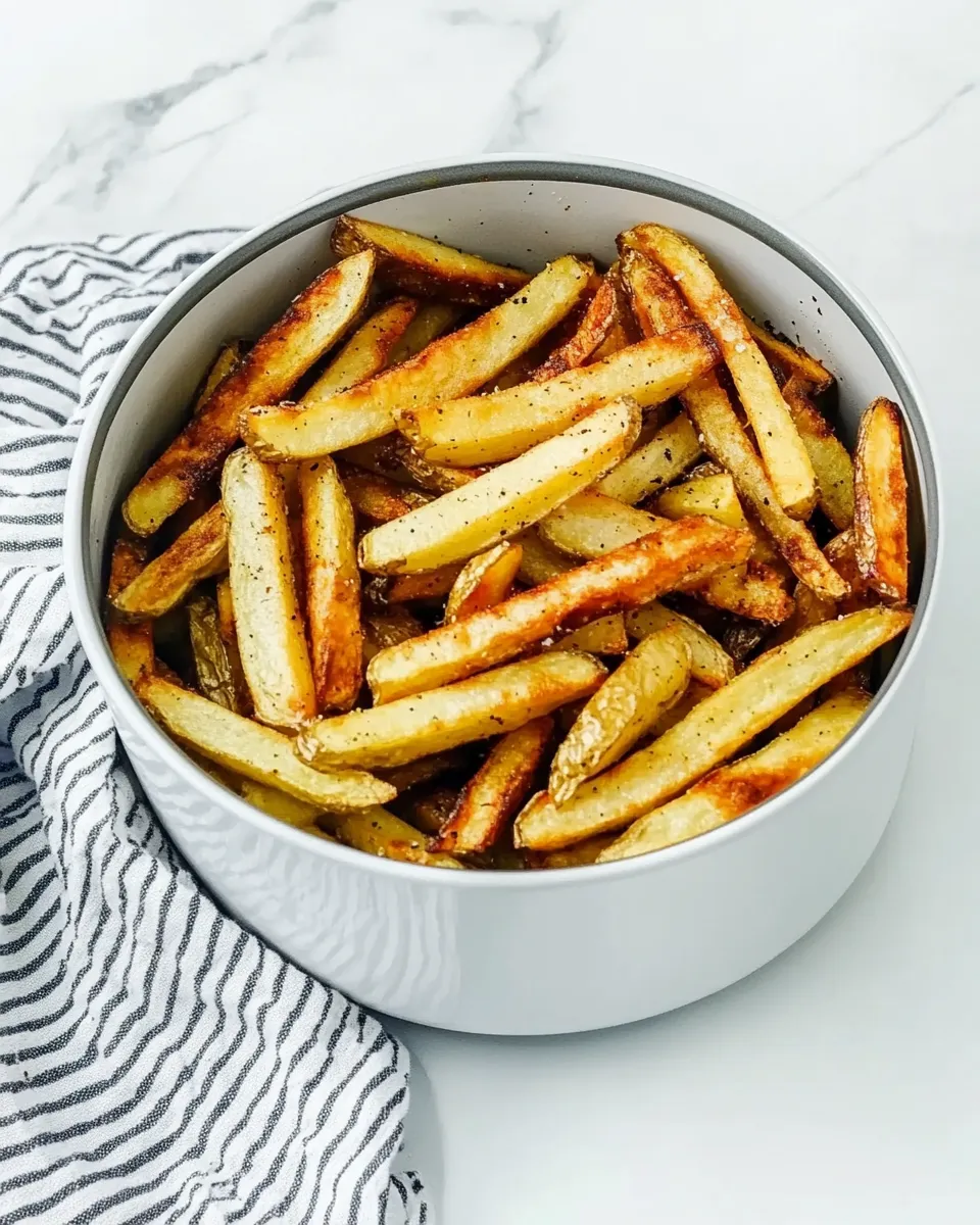 Savory Homemade French Fries In Air Fryer shot