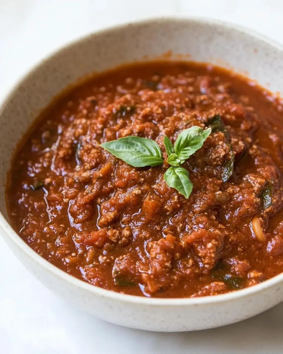 Delicious Homemade Spaghetti Sauce shot