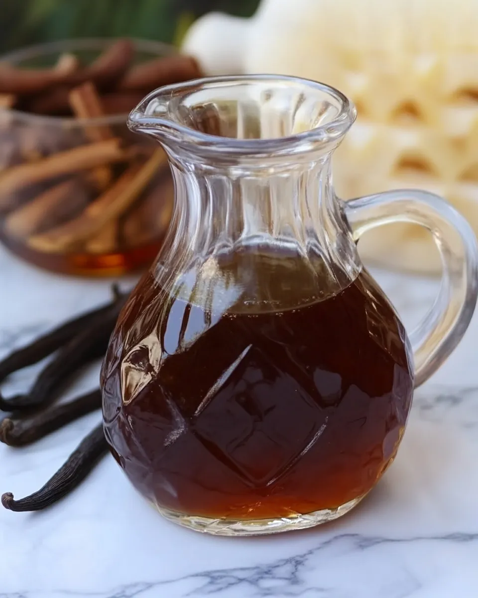 Sweet Homemade Vanilla Syrup Recipe For Beverages shot