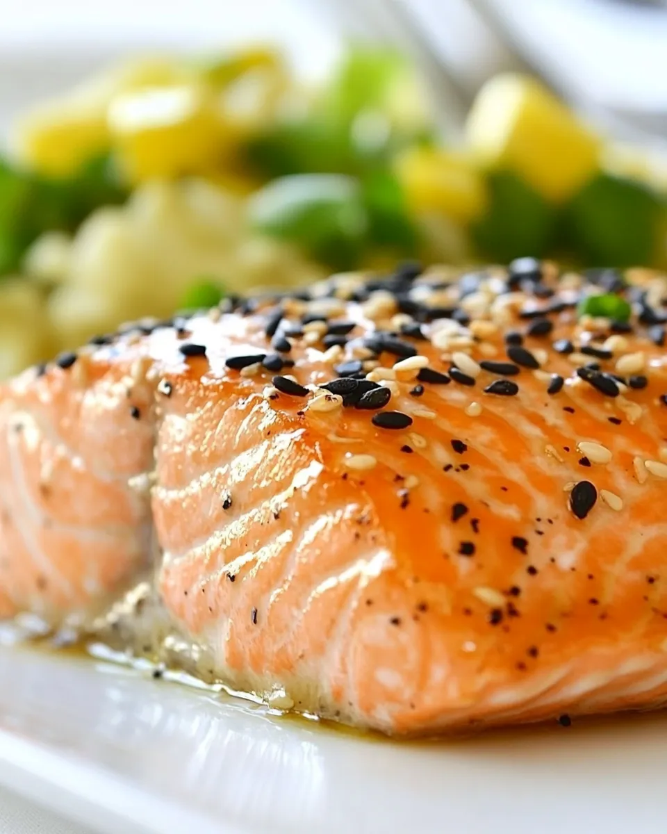 Quick Honey Glazed Sesame Salmon plate image