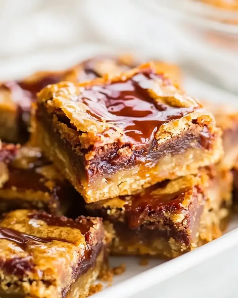 Homemade Hot Fudge and Salted Caramel Blondies photo