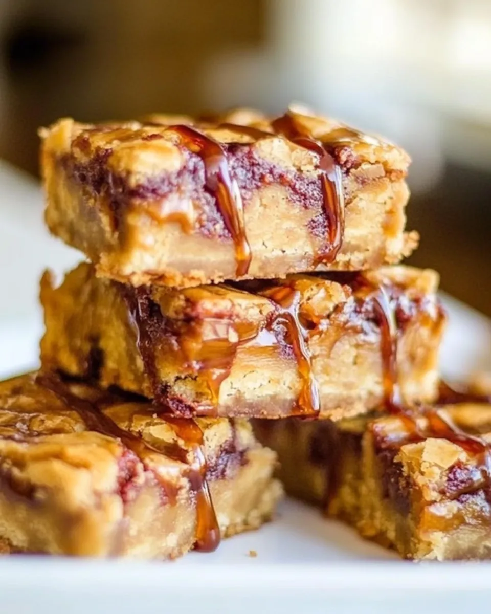 Easy Hot Fudge and Salted Caramel Blondies recipe photo