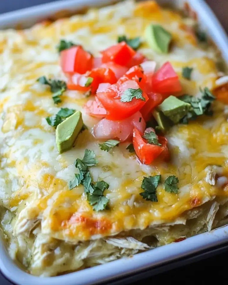 Easy Instant Pot Salsa Verde Chicken Enchilada Casserole photo
