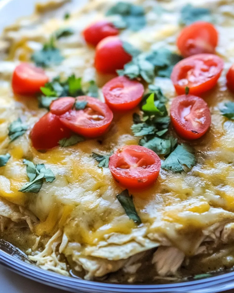 Delicious Instant Pot Salsa Verde Chicken Enchilada Casserole image