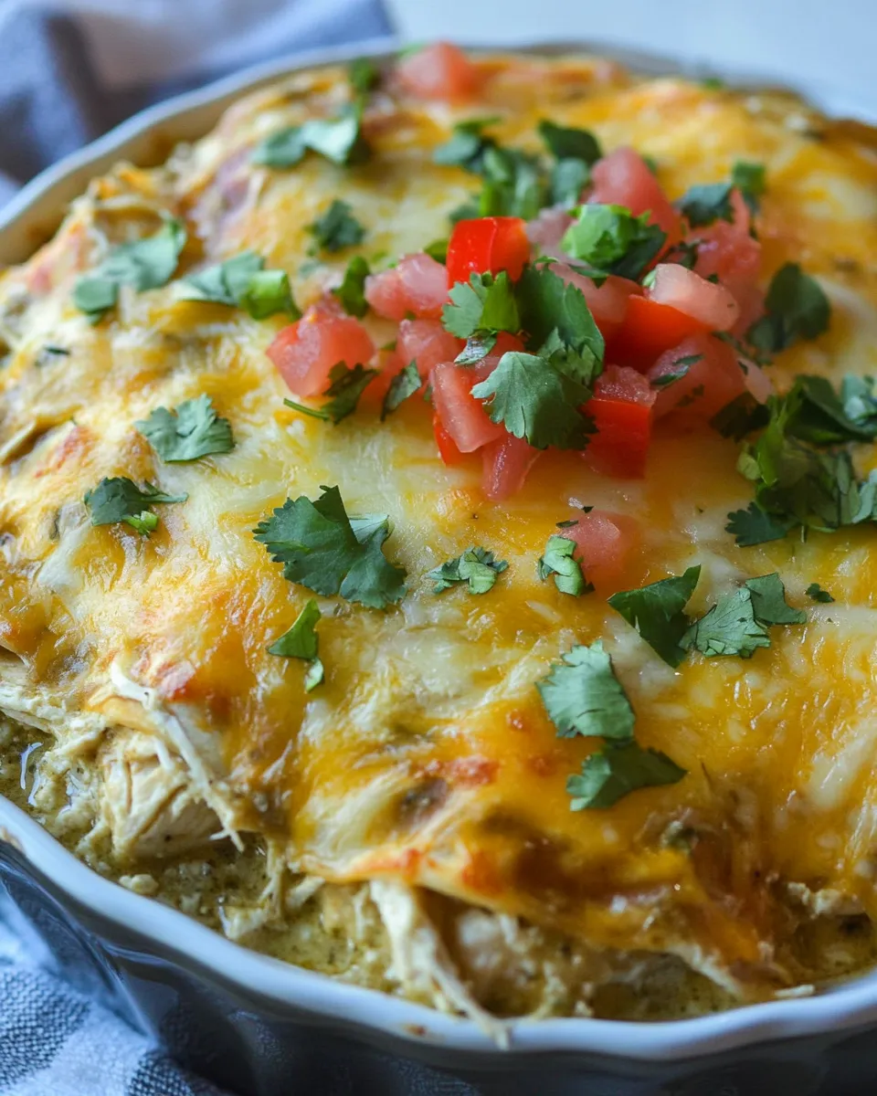 Quick Instant Pot Salsa Verde Chicken Enchilada Casserole recipe photo