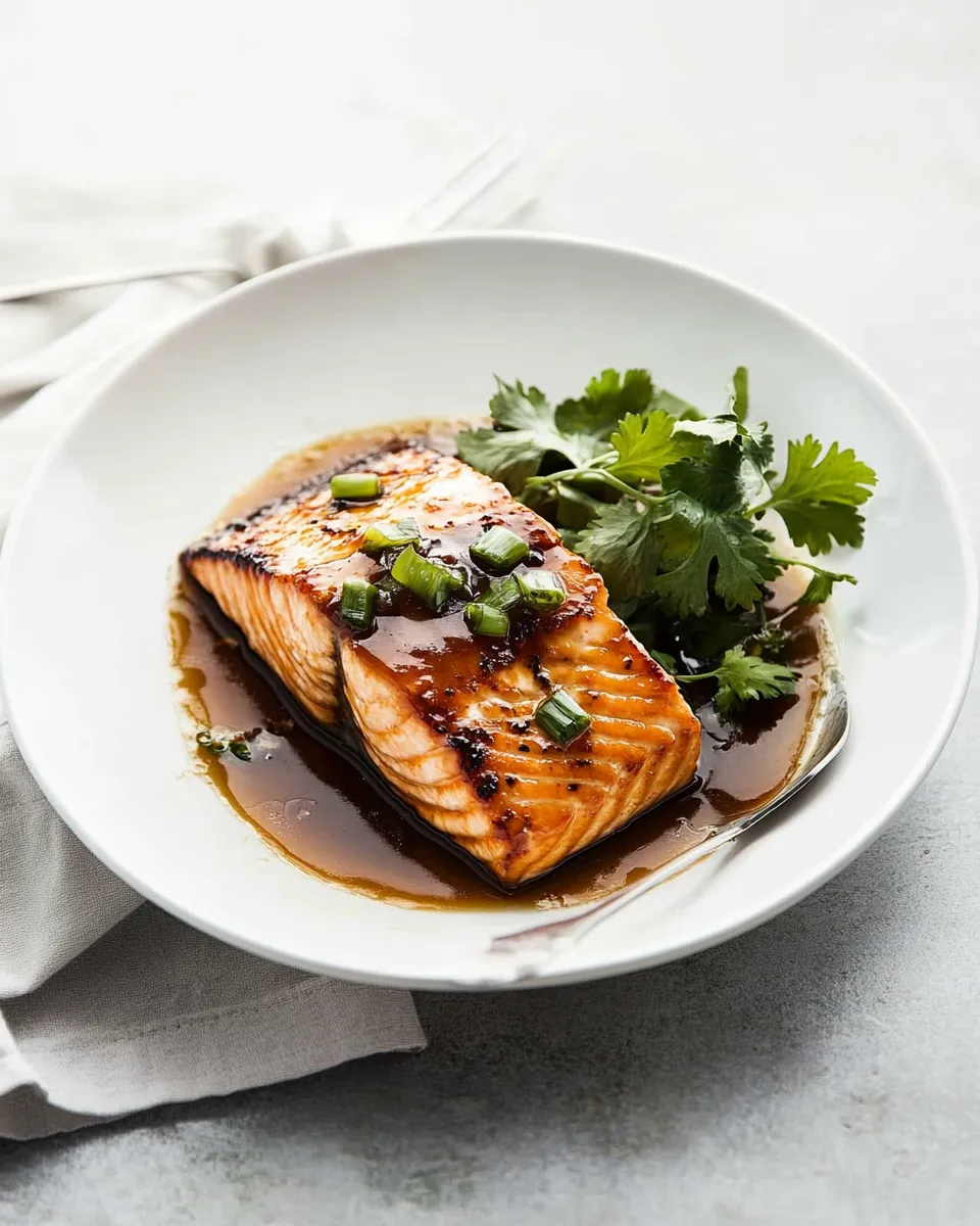 Savory Instant Pot caramel salmon shot