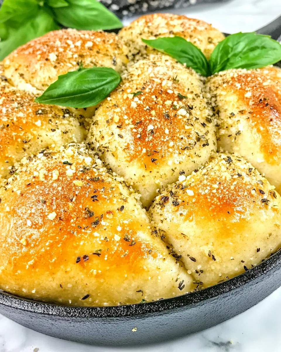 Delicious Italian Herb Skillet Bread shot