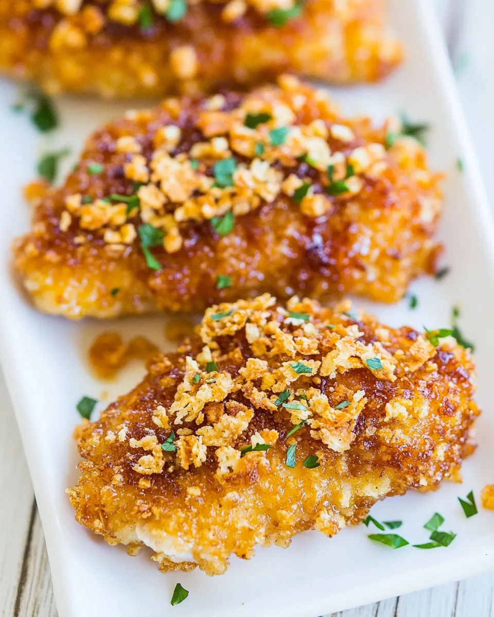 Savory Kicked Up Cornflake Chicken shot
