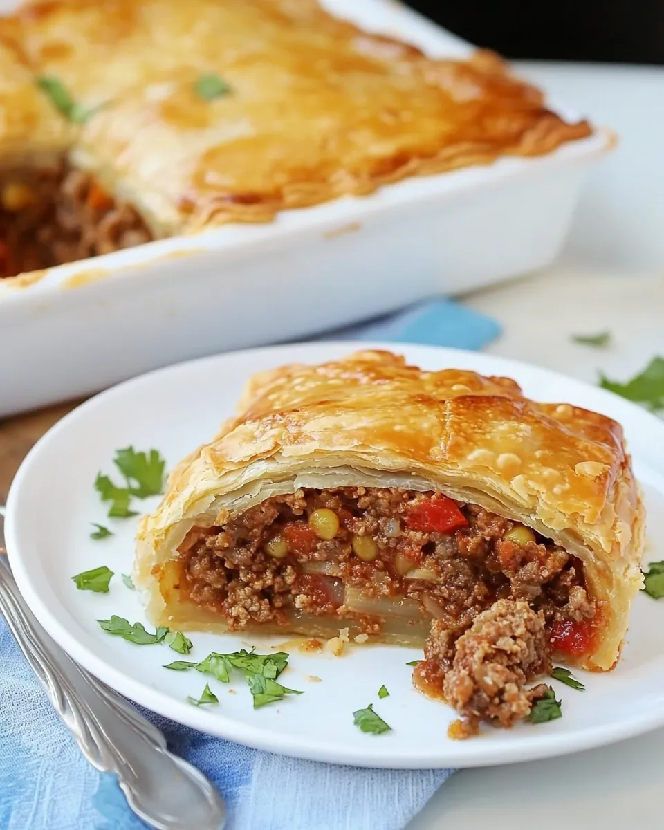 Homemade Kobete Sephardic Savory Meat Pie photo