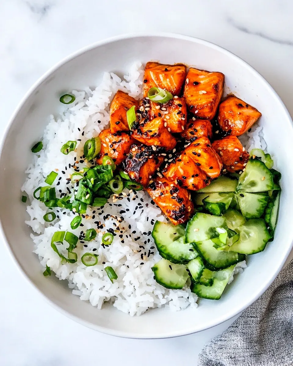 Delicious Korean-Inspired Salmon Rice Bowl image