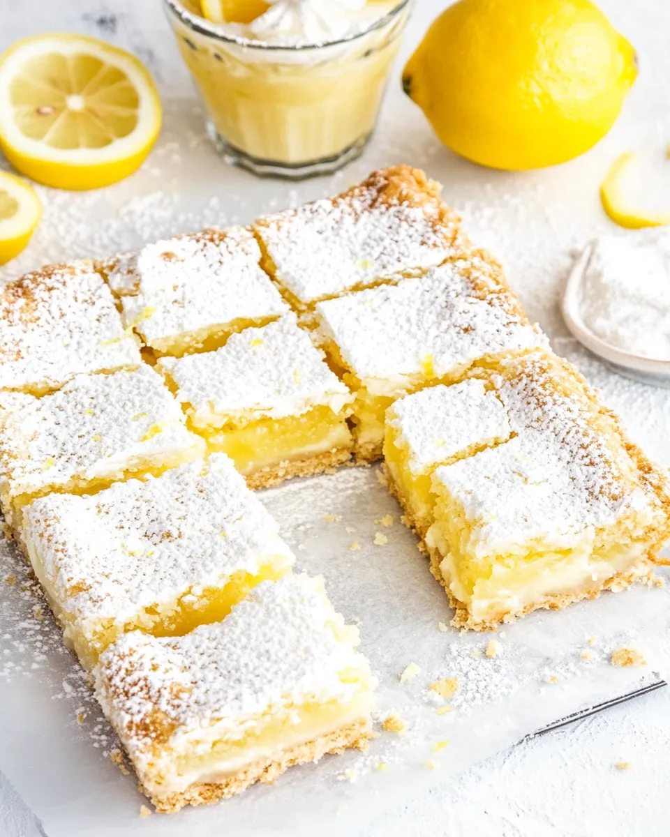 Easy Lemon Bars with Cake Mix food shot