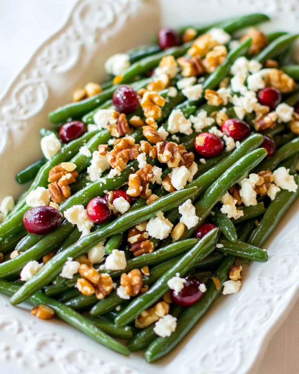 Classic Lemon Butter Green Beans with Cranberries Walnuts and Feta image