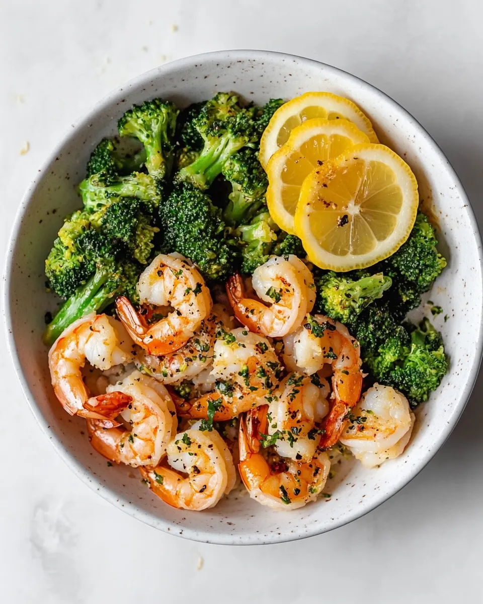 Healthy Lemon Butter Shrimp and Broccoli Skillet. image