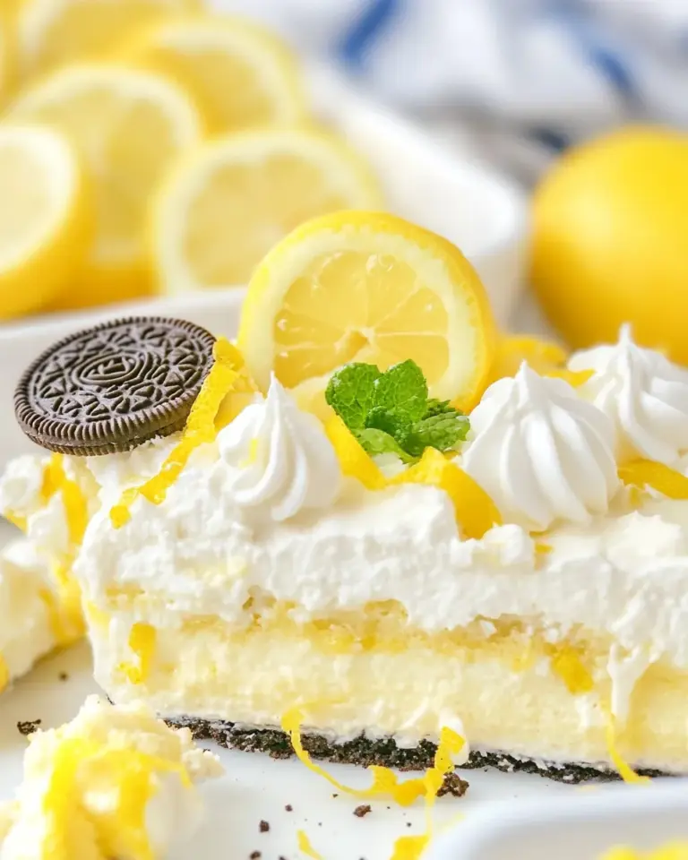 Homemade Lemon Oreo Dessert photo