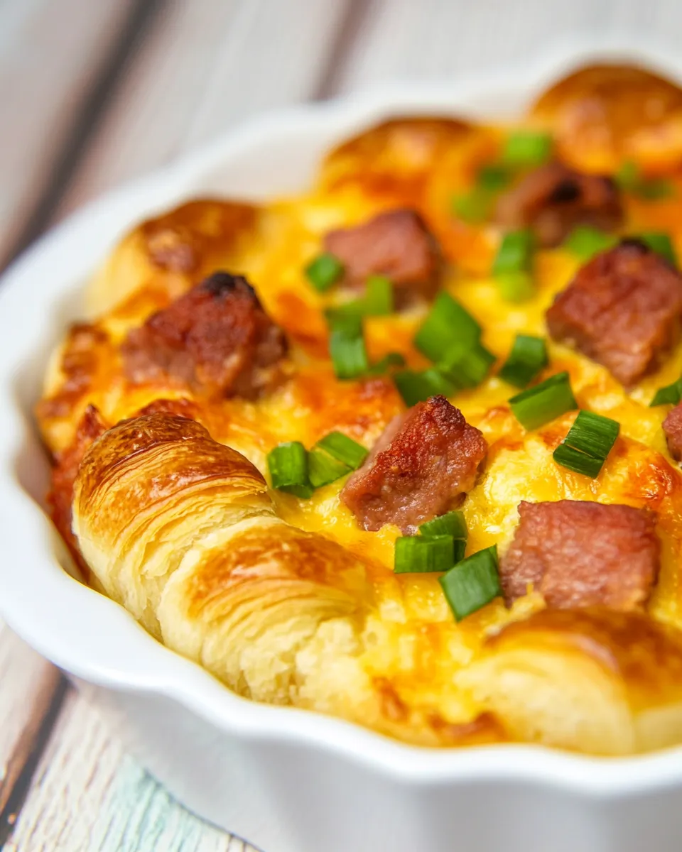 Homemade Little Smokie Croissant Breakfast Casserole photo