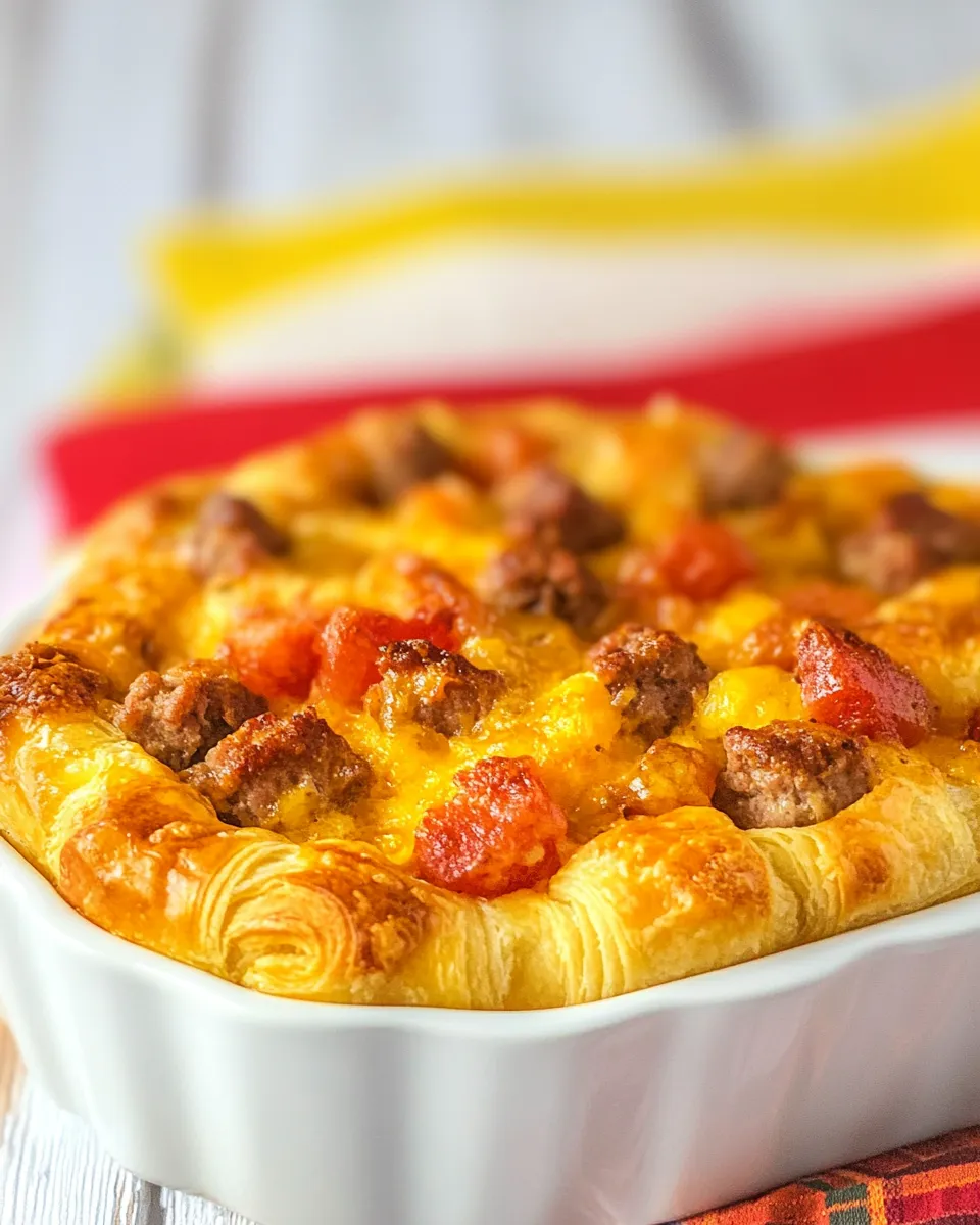Delicious Little Smokie Croissant Breakfast Casserole image