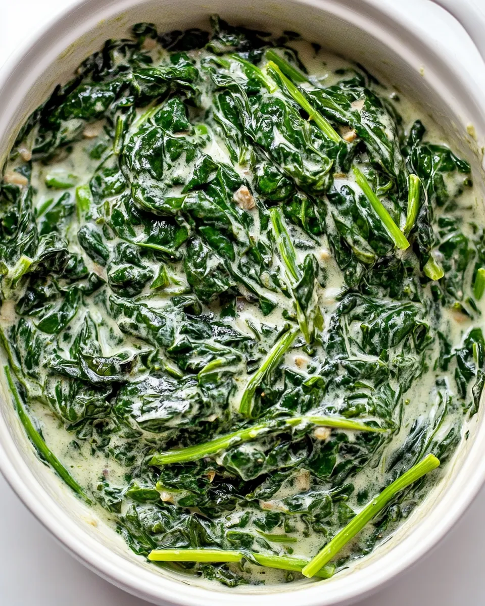 Delicious Low-Carb Keto Creamed Spinach plate image