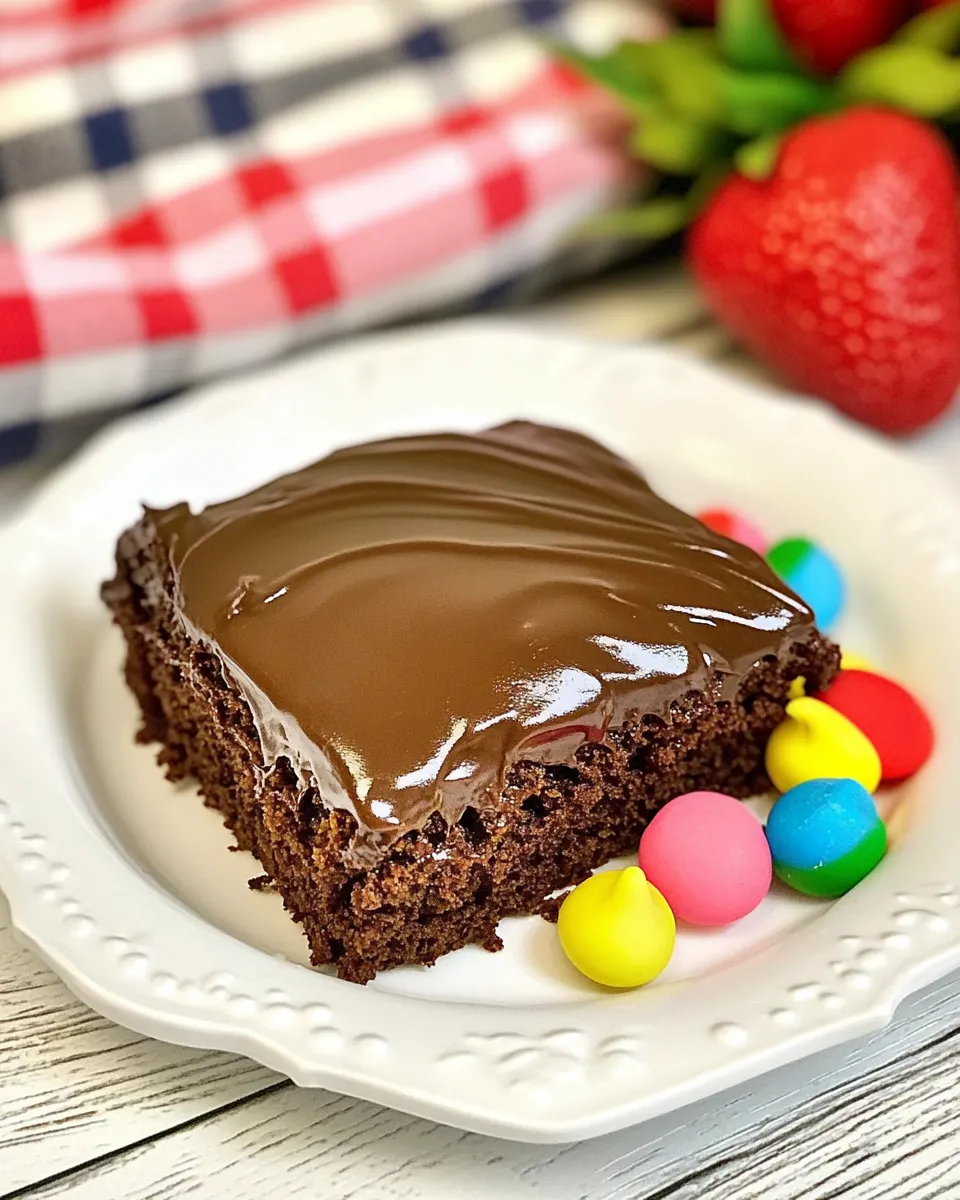 Delicious Lunch Lady Chocolate Cake shot