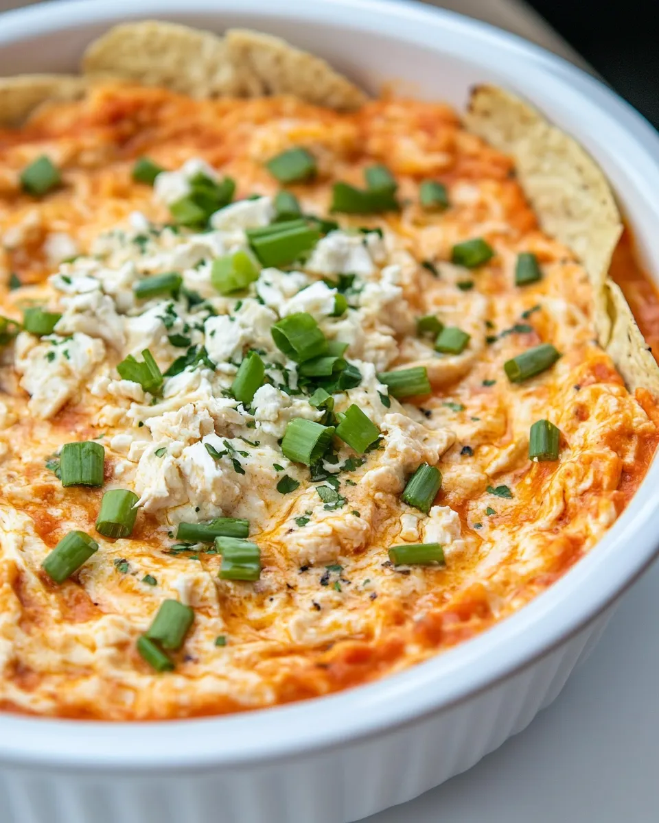 Healthy Macro Friendly Buffalo Chicken Dip shot