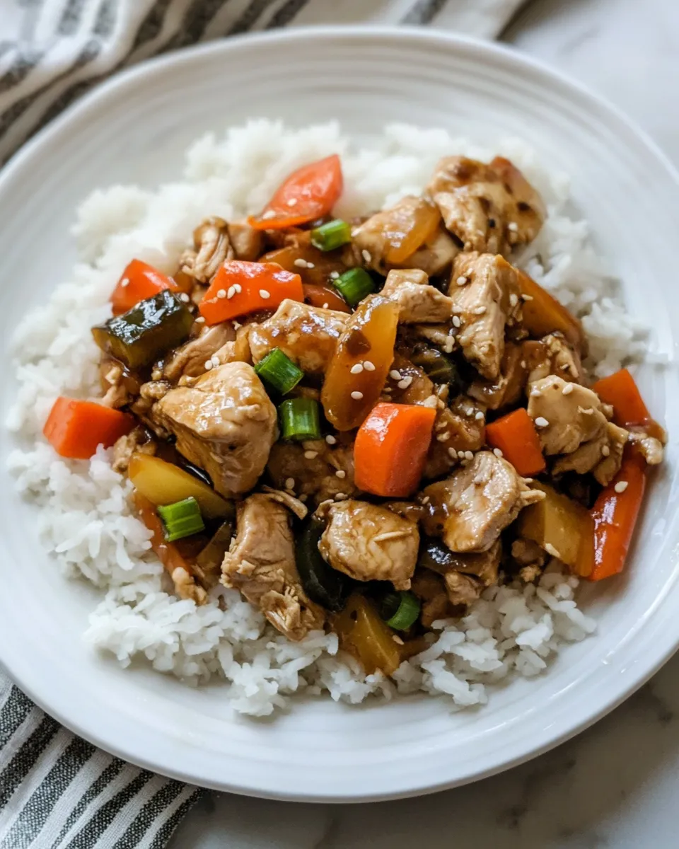 Quick Macro Friendly Turkey Teriyaki Skillet shot