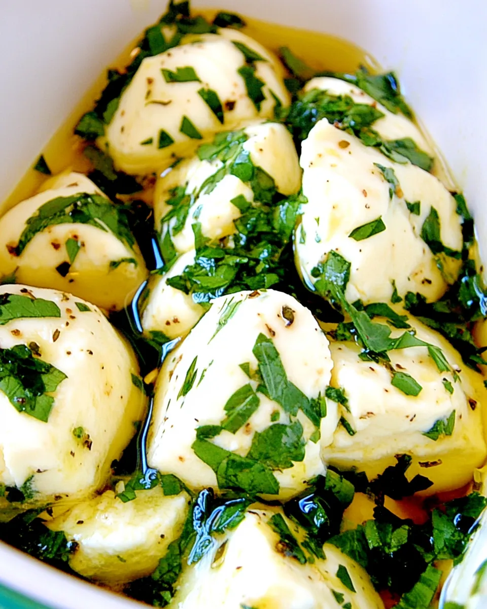 Homemade Marinated Mozzarella with Herbs photo