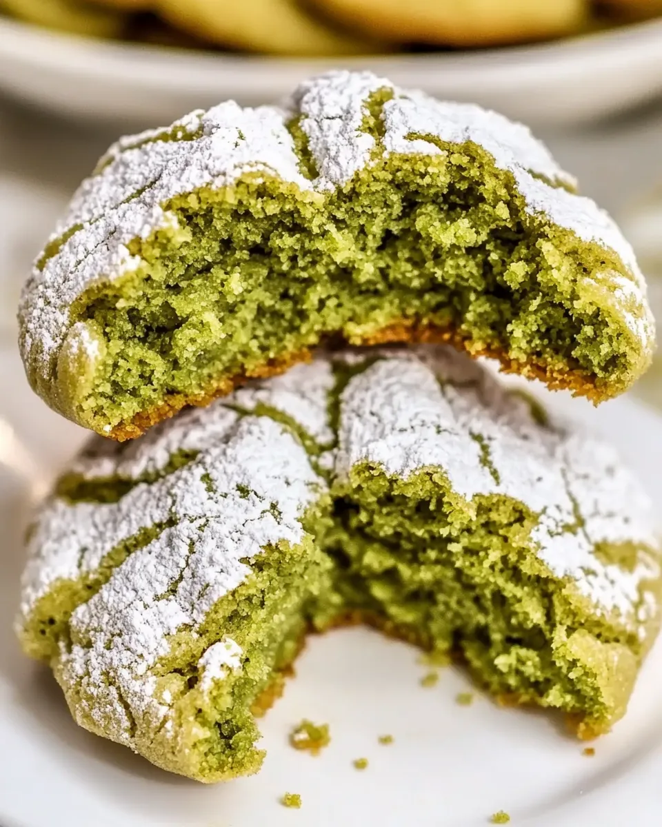 Tasty Matcha Crinkle Cookies (Vegan) shot