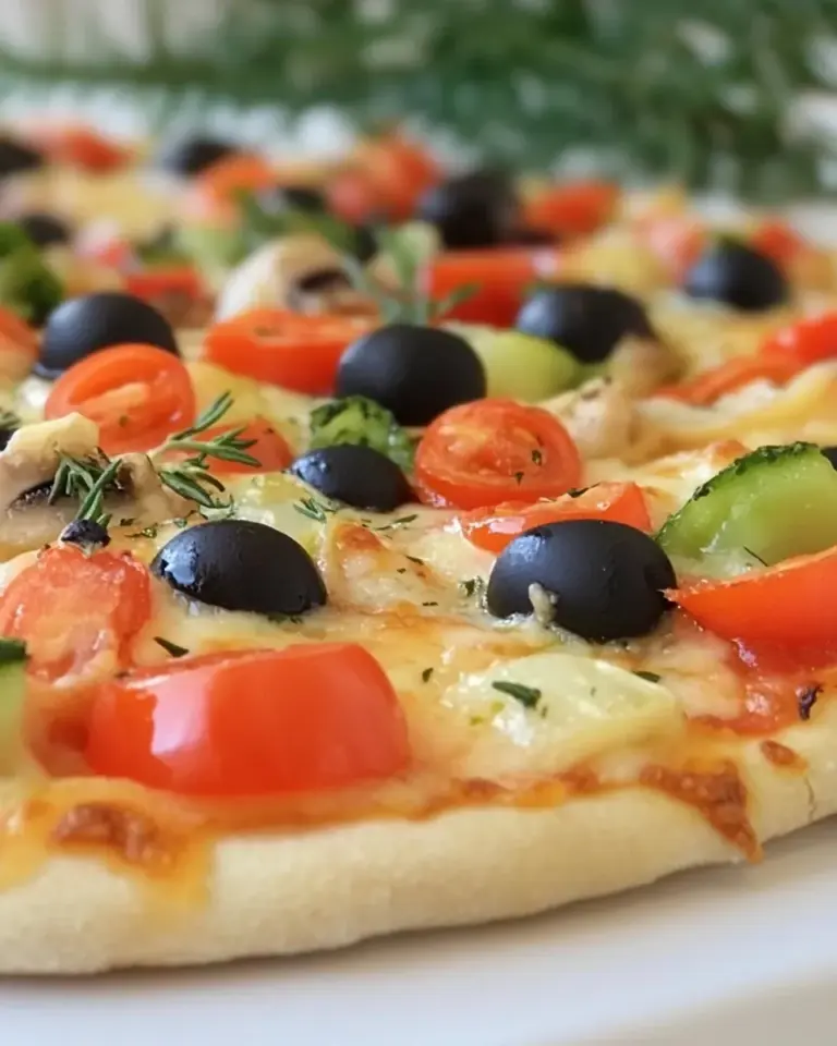 Homemade Mediterranean Pizza photo