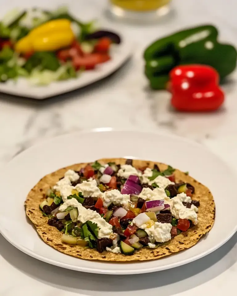 Homemade Middle Eastern Tostadas with Hummus photo