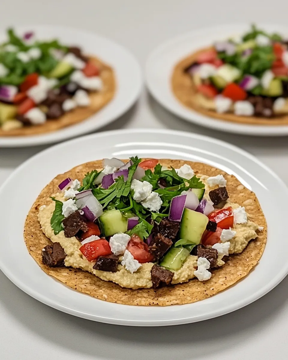 Classic Middle Eastern Tostadas with Hummus image
