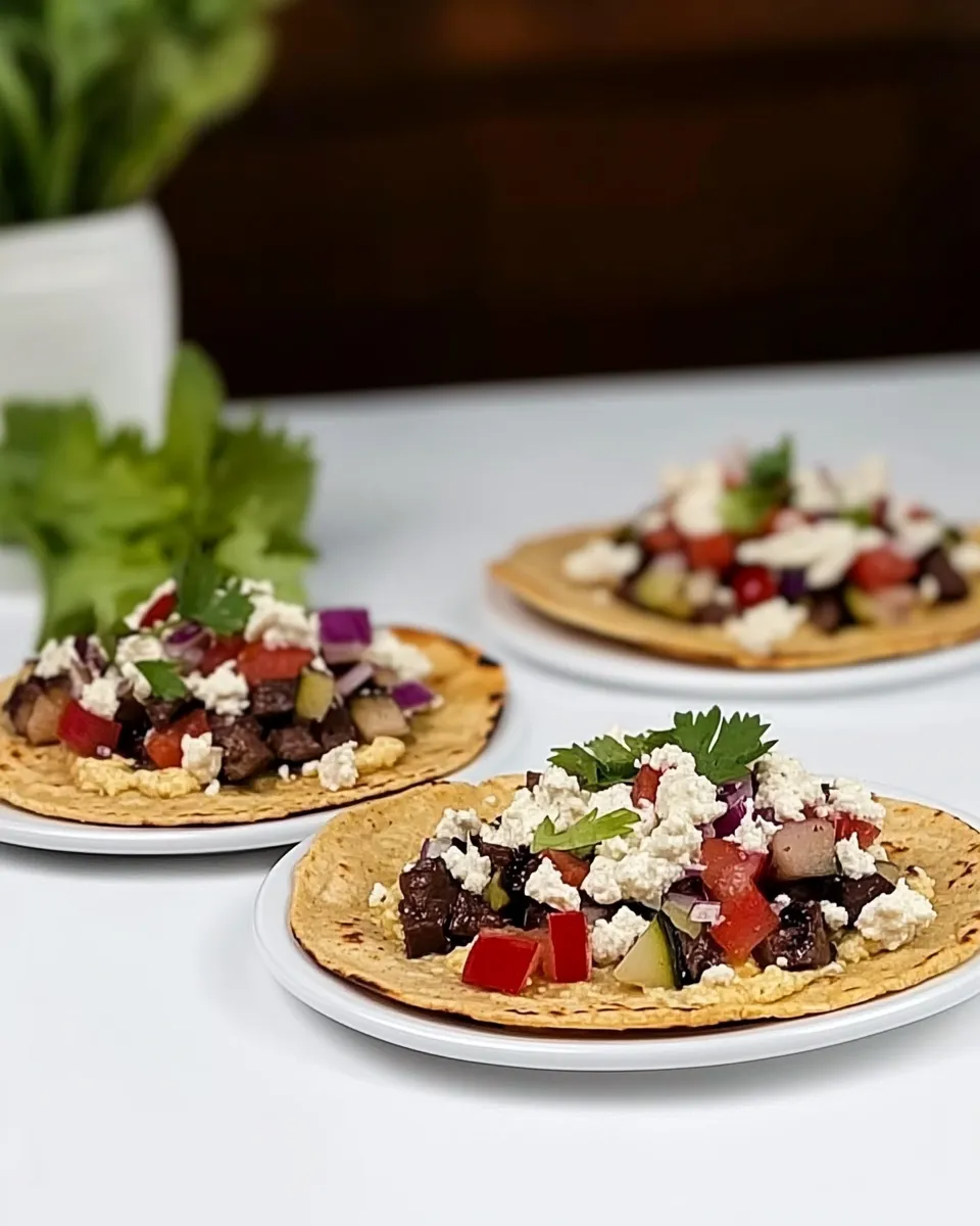 Easy Middle Eastern Tostadas with Hummus recipe photo