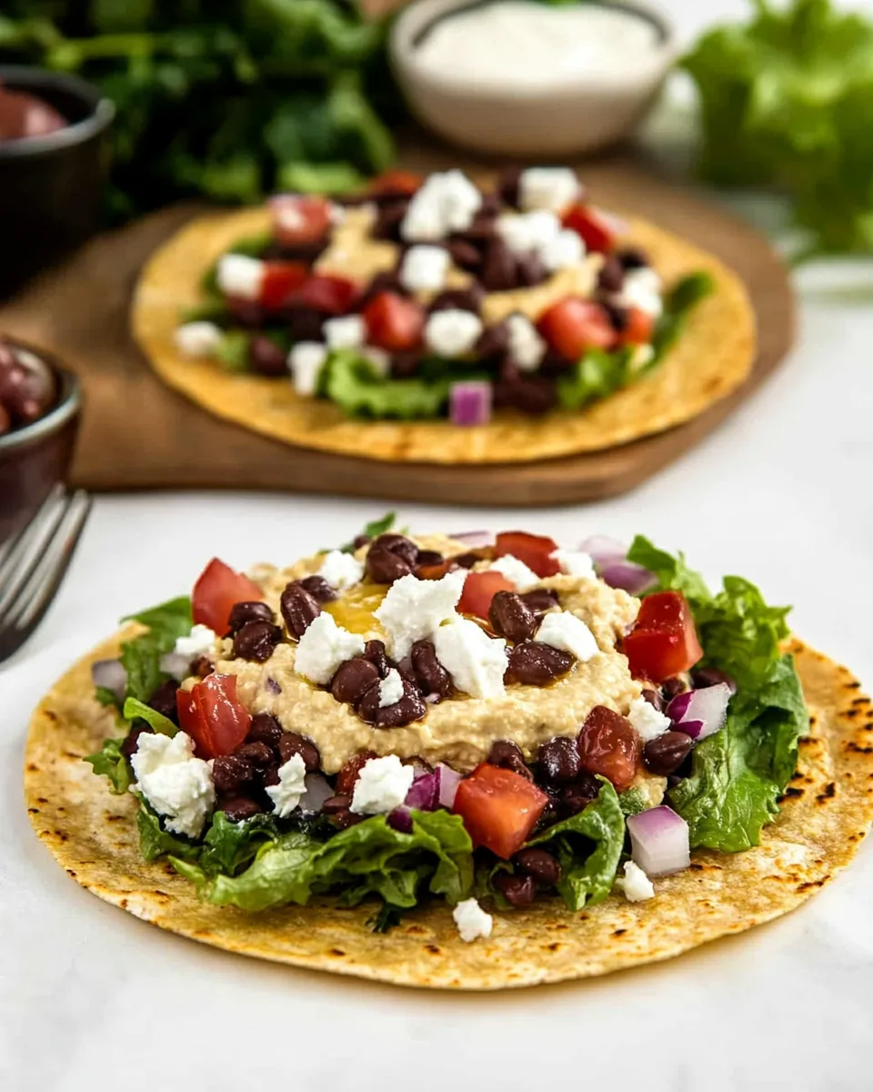 Delicious Middle Eastern Tostadas with Hummus shot