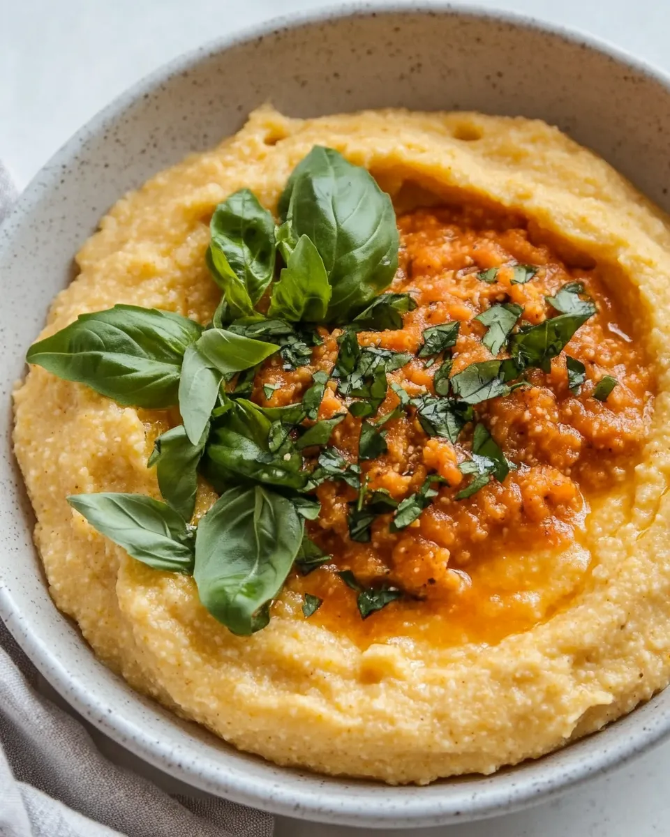 Easy Millet Polenta with Romesco recipe photo