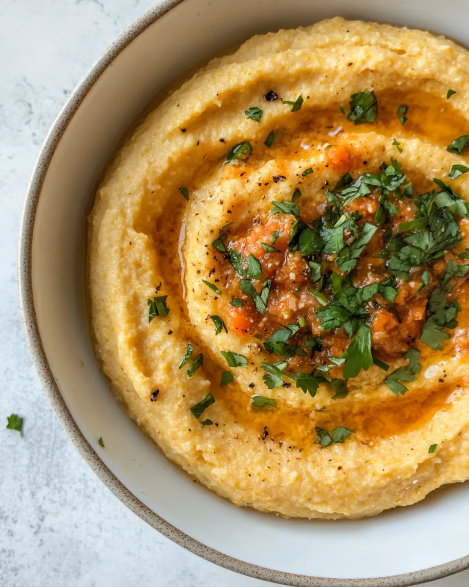 Delicious Millet Polenta with Romesco shot