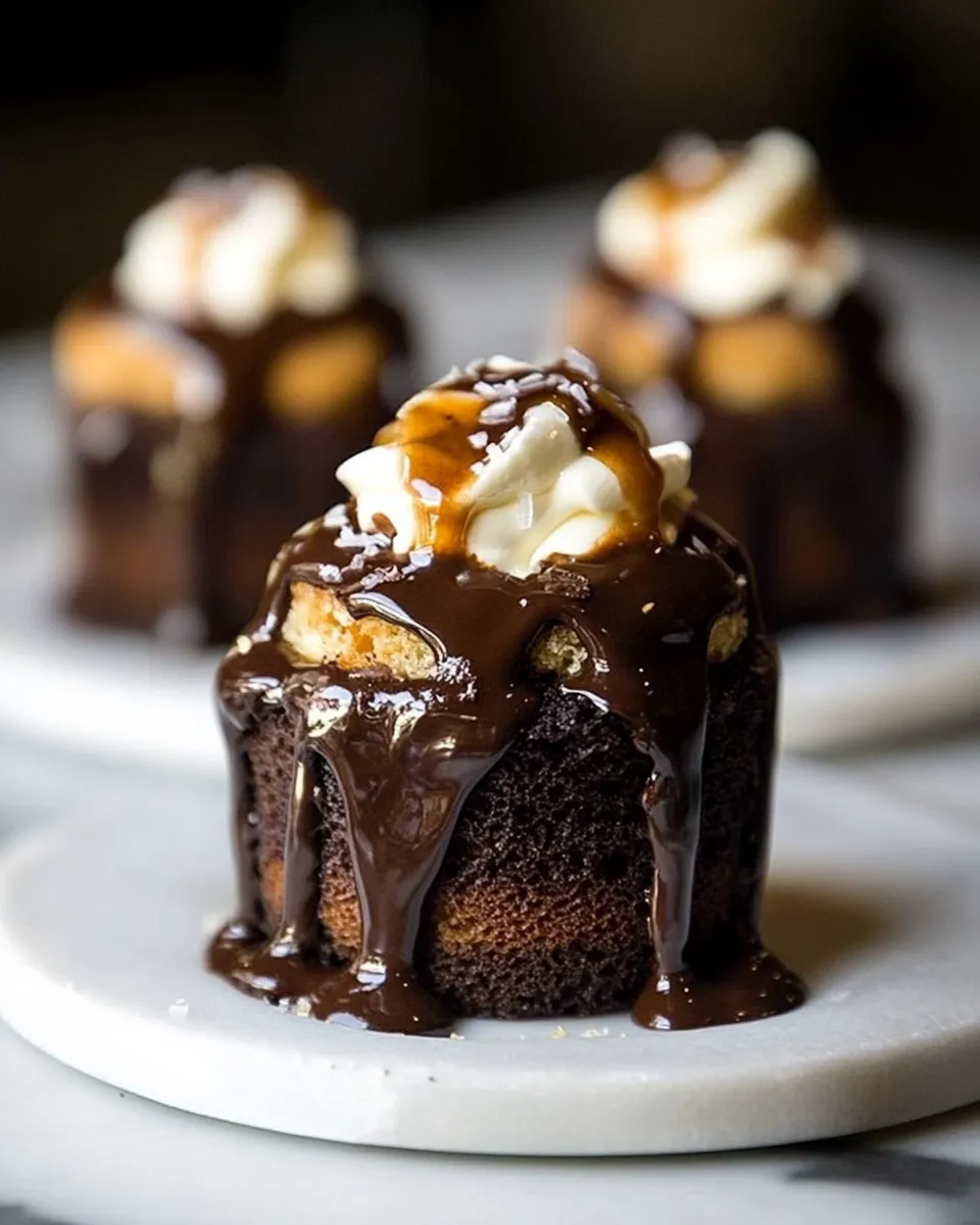 Delicious Mini Chocolate Poke Cakes image