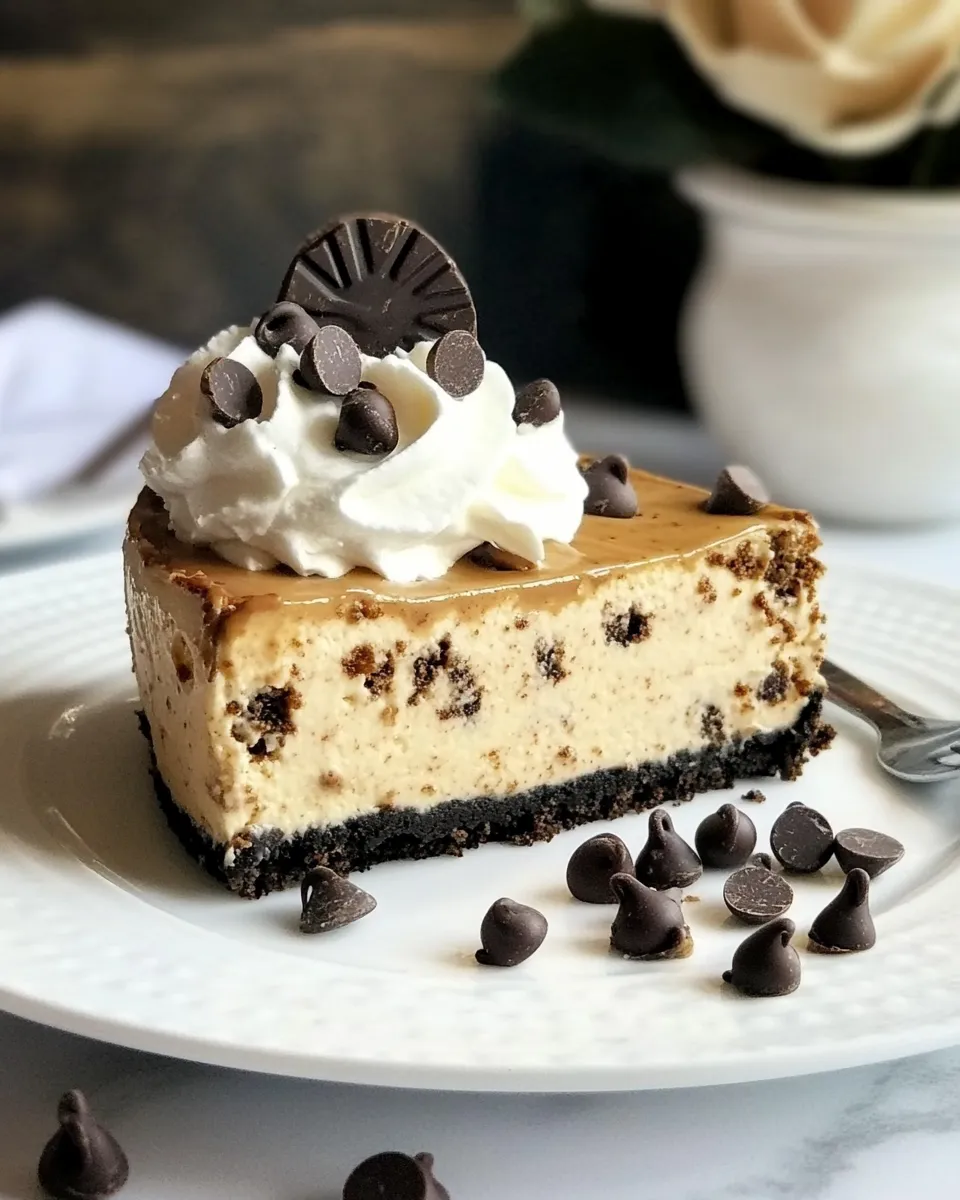Delicious Mocha Cheesecake with Chocolate Chips shot
