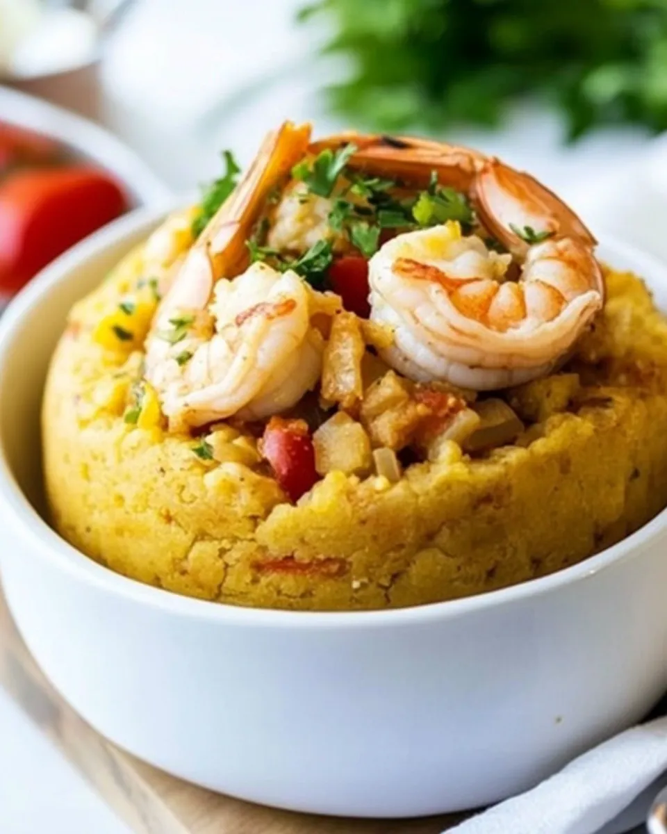 Homemade Mofongo de Camarones (Shrimp Mofongo) recipe photo