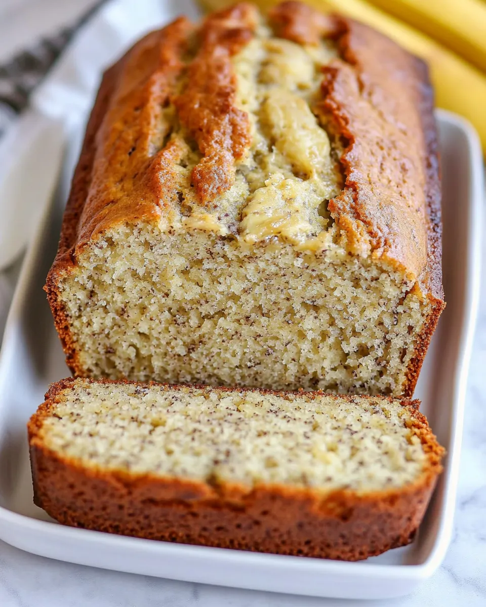 Easy Moist Banana Bread Recipe shot