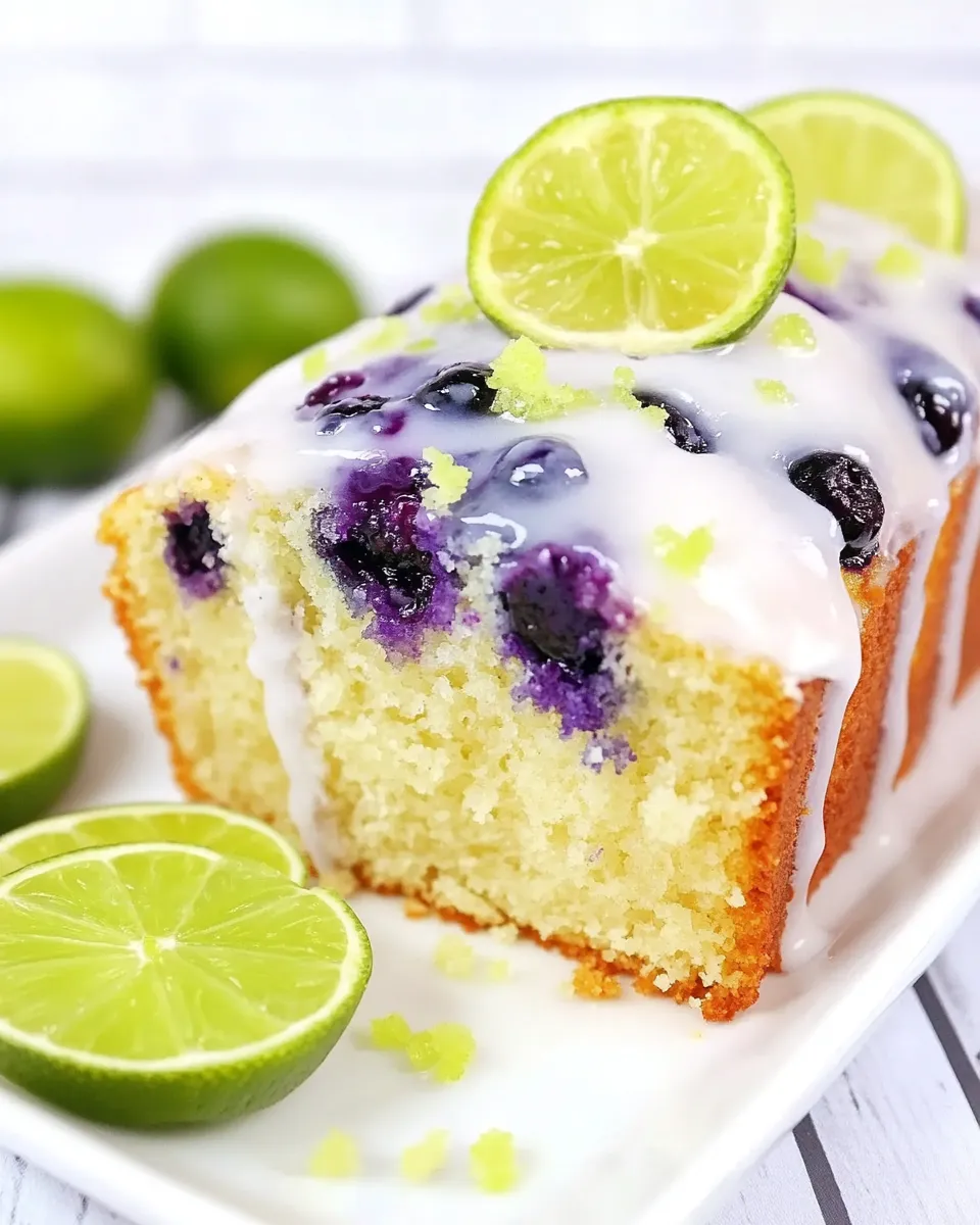 Homemade Moist Blueberry Lime Loaf Cake photo