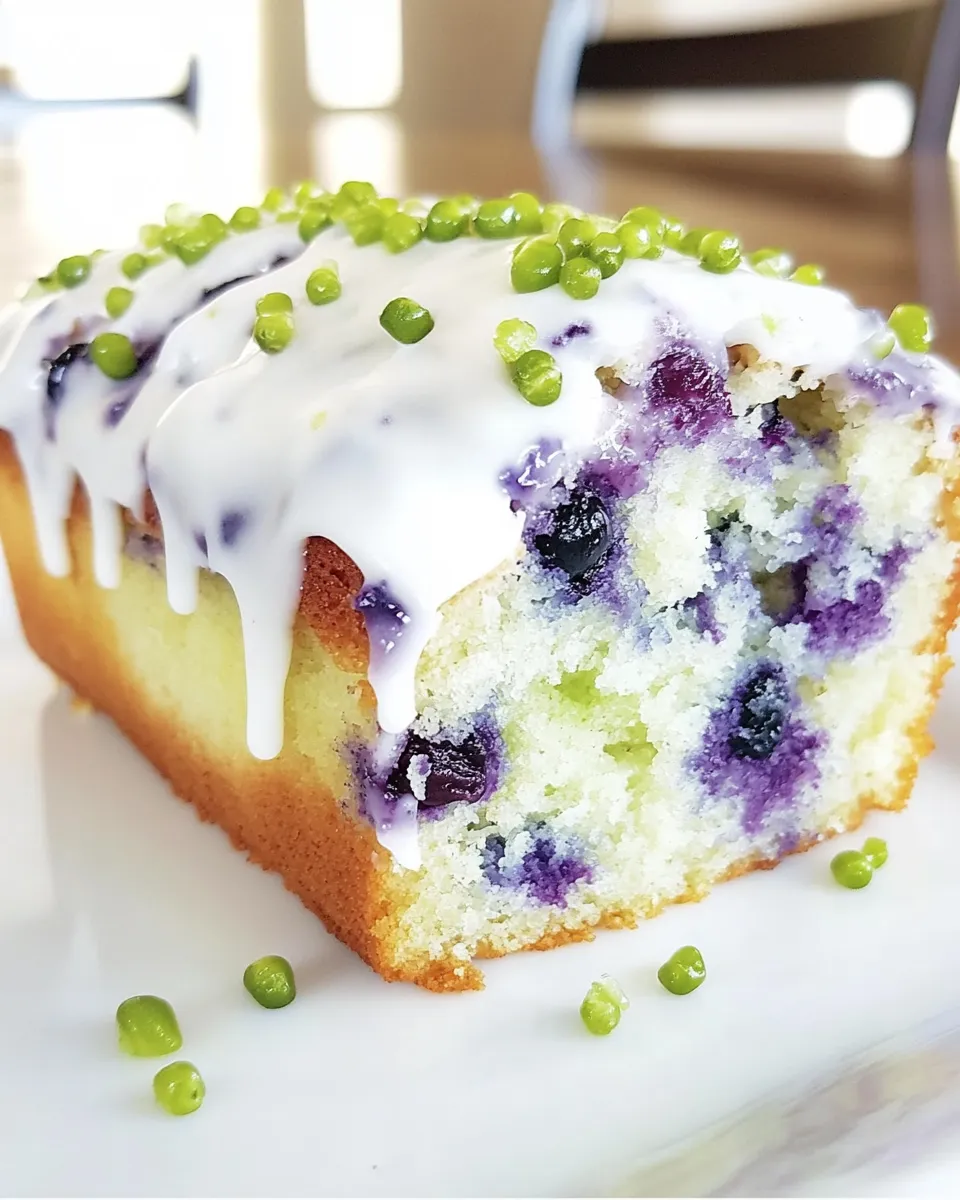 Delicious Moist Blueberry Lime Loaf Cake shot