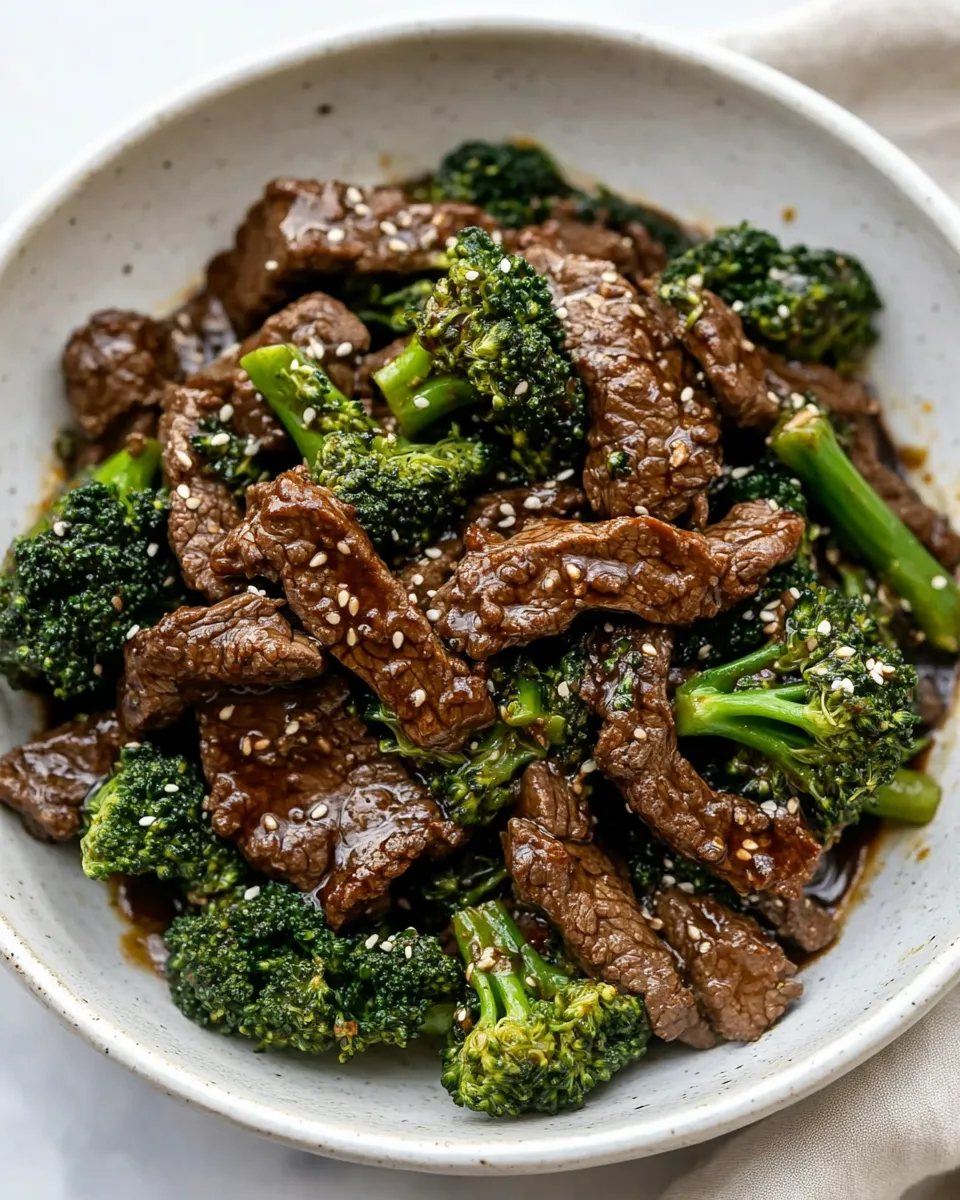 Delicious Mongolian Beef and Broccoli shot