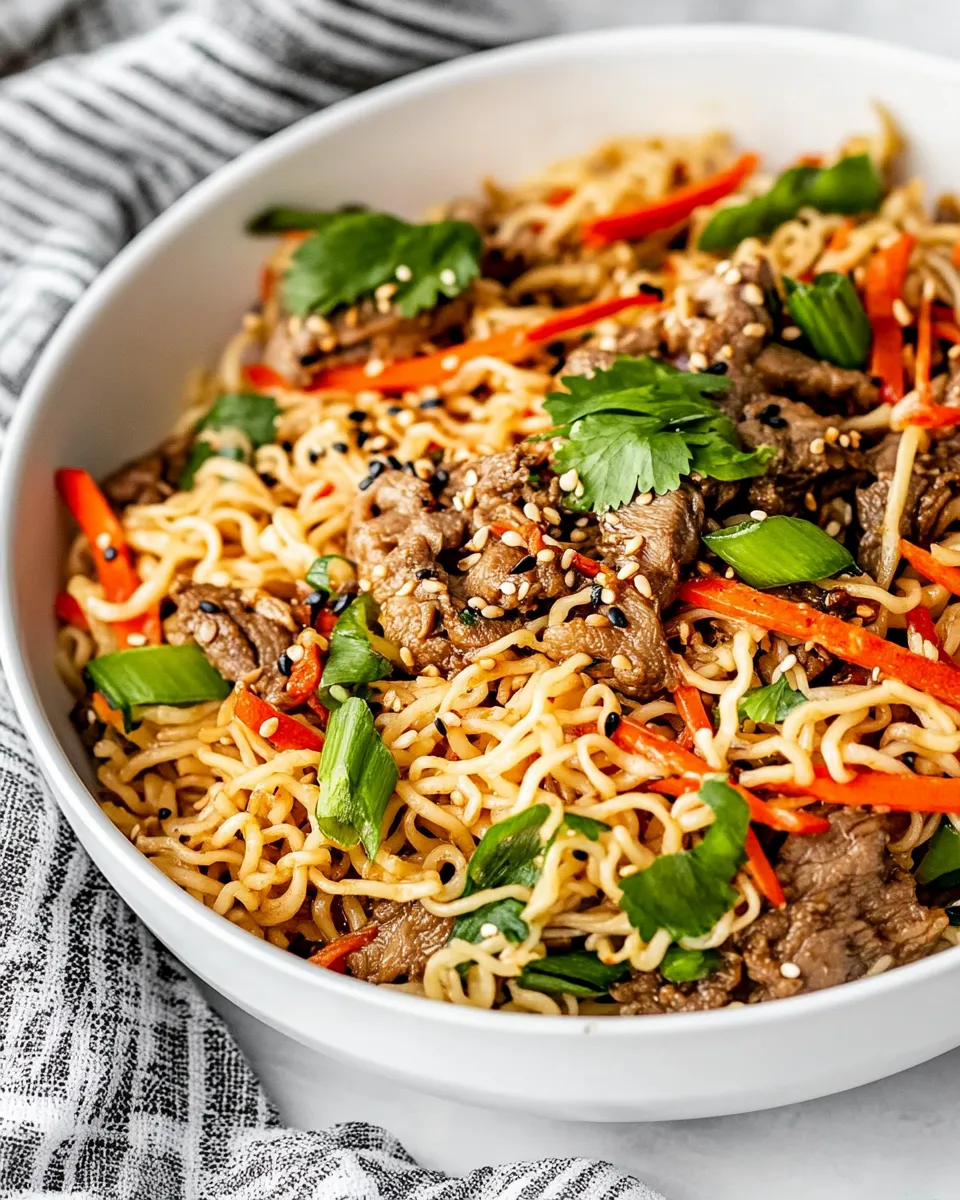 Delicious Mongolian Noodles food shot