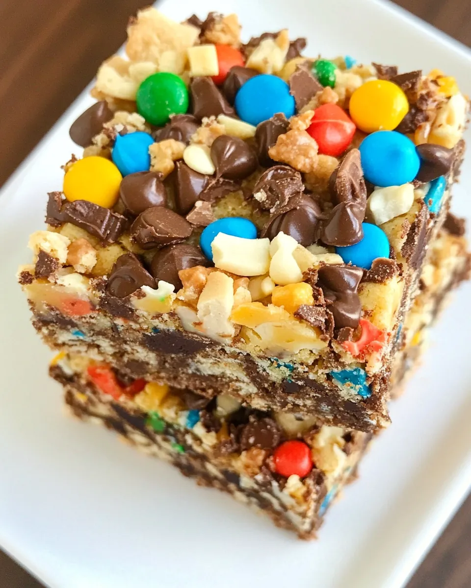 Delicious Monster Magic Cookie Bars shot