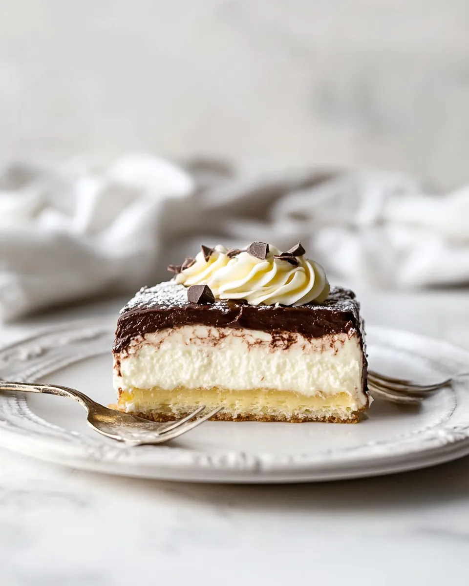 Tasty No-Bake Chocolate Eclair Dessert shot