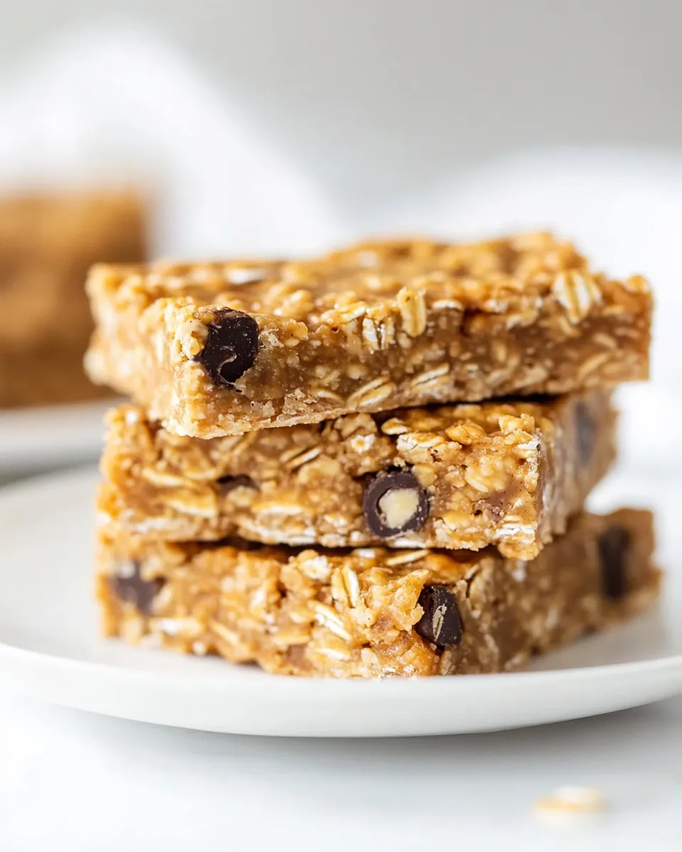 Easy No-Bake Peanut Butter Oatmeal Bars recipe photo