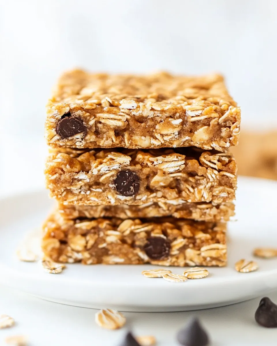 Quick No-Bake Peanut Butter Oatmeal Bars shot